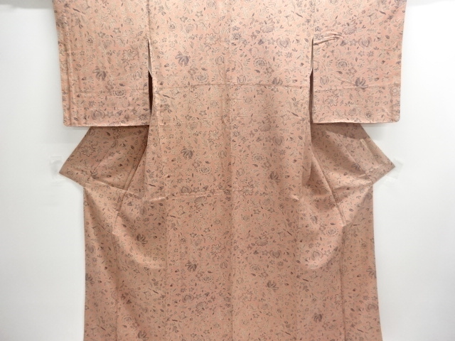 JAPANESE KIMONO / KOMON / SILK / PLANT DYED / FLORAL SARASA